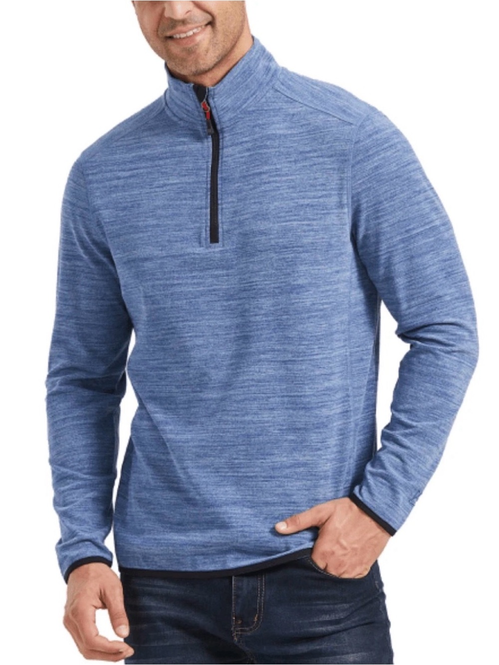Avalanche Men's Heather Blue Zip-Up Pullover. XL